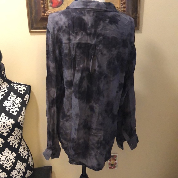 Rail Ultra Soft tie dye & chevron print button down bohemian long sleeve shirt - Picture 3 of 13